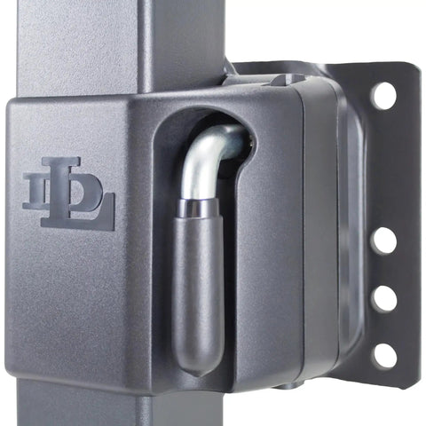 Side view of Marine Swivel Tongue Jack For Trailers With Side Wind Handle 2000 Lb Capacity showing mounting bracket