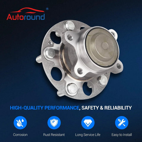 Rear Wheel Bearing And Hub Assembly For Honda Civic 2013 2014 2015 - 5 Lug With ABS - Bolt On Replacement, close-up view