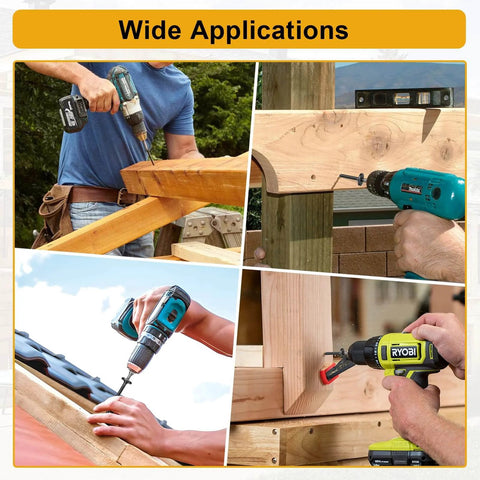 14 x 5 Wood Structural Lag Screws 108 Pieces Beefy Star Drive Decking Screws being used in timber, log, and wood applications.