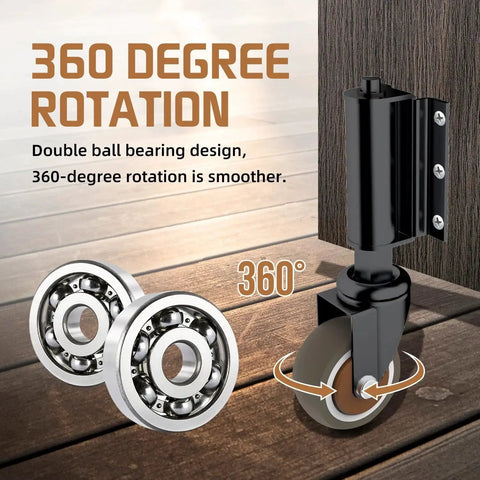 2 Inch Gate Wheel Caster for Wooden Gates, 80 Lb Capacity, durable steel assembly with 360-degree rotation and spring-loaded design