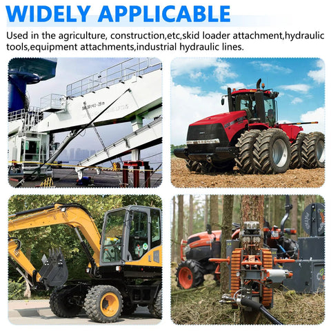 Cplbrb 1/2 in Ag ISO 7241-A hydraulic quick connect collage of four heavy machines