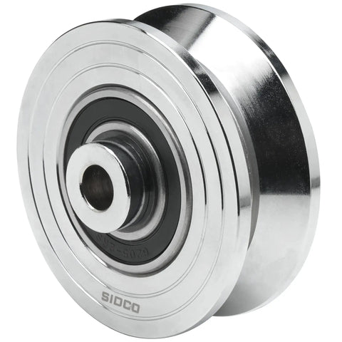 3.5 Inch V Groove Wheel With Solid Steel Construction, Heavy Duty Inverted V Groove For Sliding Gates, 1500 Lb Load Capacity
