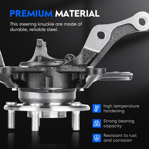Close-up of Left Front Steering Knuckle And Wheel Bearing Hub Assembly For Honda Civic 2012 1.5L 1.8L L4 Driver Side