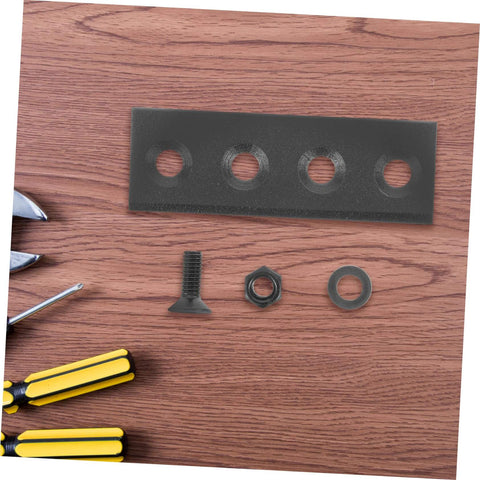 Barn Door Track Connector Kit One Set Joint Plate and fasteners on wood surface for seamless installation