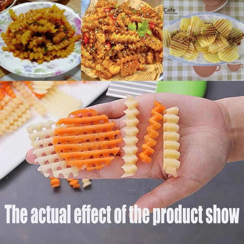 4 Pcs Crinkle Cutter Set For Fries And Veggies With Waffle Wave Fry Cutters, Stainless Steel Chopper For Potatoes And Carrots