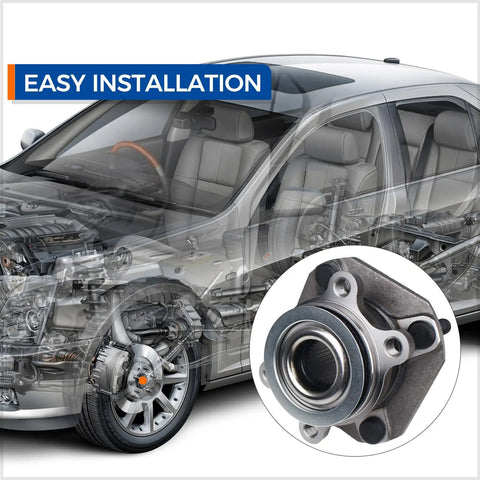 Front Wheel Hub And Bearing Assembly For 2007 To 2012 Nissan Sentra 2.0L With ABS precision machined hub shown in vehicle diagram