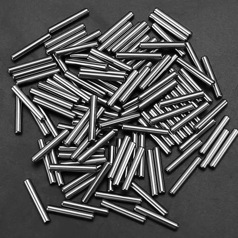 Heavy Duty Bearing Steel Dowel Pins Set, 12.5mm Long By 2mm Diameter, Parallel Metal Pegs, 100-Piece Silver Tone Hardware Fasteners