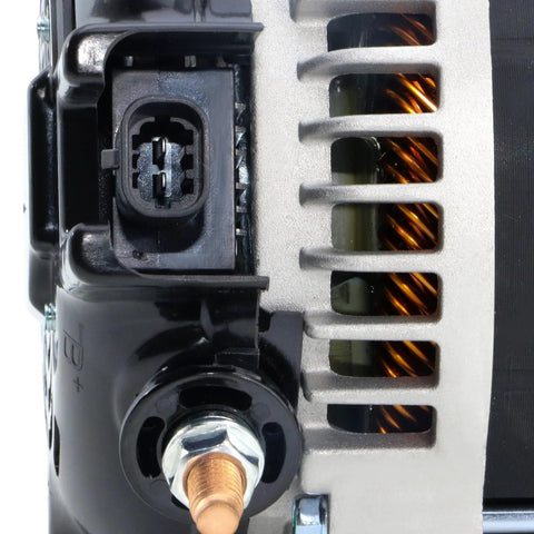 Close-up of OEM-style connectors on New Replacement Alternator For Chevy Silverado 2014 2019 4.3L 5.3L 6.0L And GMC Sierra Yukon Tahoe