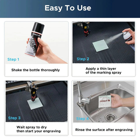 Step-by-step guide on applying Red Laser Marking Spray For CO2 And Fiber Lasers 8oz High Contrast Permanent Marks On Bare
