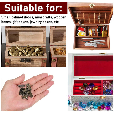 60 Pcs Mini Hinges Set For Crafts 0.7 Inch And 0.94 Inch Cabinet Drawer Hinges With Screws In Storage Box.
