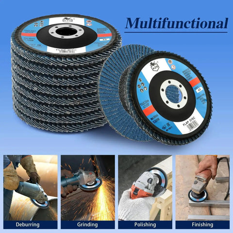 10 Pack Flap Discs 4 And A Half Inch For Angle Grinder 40 Grit Type 29 Zirconia Grinding Discs For Wood And Metal Sanding