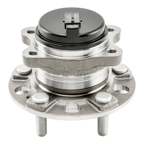 Front view of Beefed Up Rear Wheel Hub Bearing Assembly 512553 With ABS Fits 2015 2019 Sonata, 2016 2020 Optima 5 Lugs