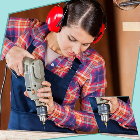 Person using a drill with 30 Pcs Shank Tungsten Carbide Micro Drill Bits Set 0.1-1.0 Millimeter PCB Engraving Bits.