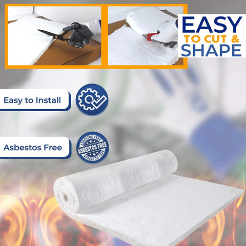 SIMOND STORE ceramic fiber insulation blanket, white rolled sheet, easy to cut and shape.