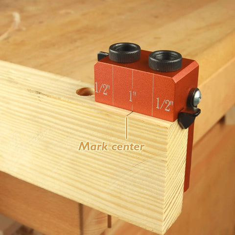 Solid Aluminum Dowel Jig Kit With Laser Cut Witness Mark And Depth Scale For Precise Drilling Half Inch Pro Grade Self Centering