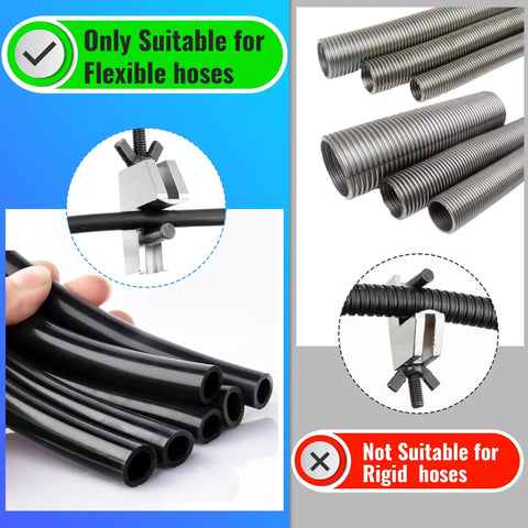 Feekoon brake line clamp set, 2 metal hose pinch clamps with pliers for flexible hoses up to 1 inch diameter