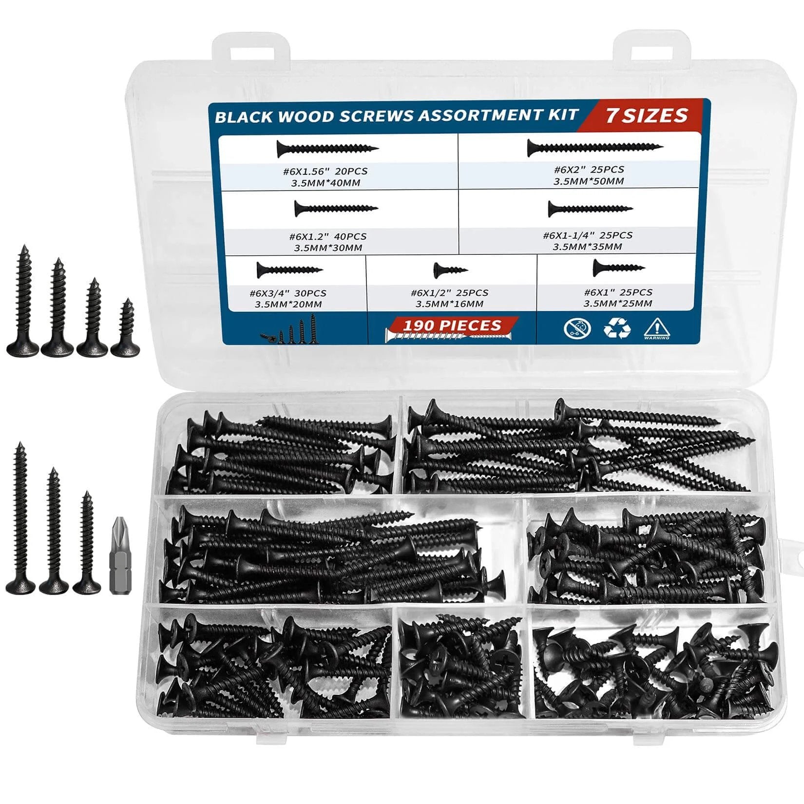 drywall screws assortment kit - 190 Pieces High Qualit...