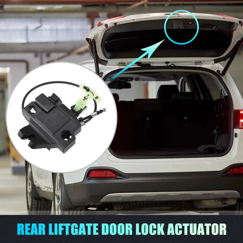 Subaru Legacy And Outback 2010 To 2014 Rear Liftgate Lock Actuator With Cable Replacement shown installed on vehicle
