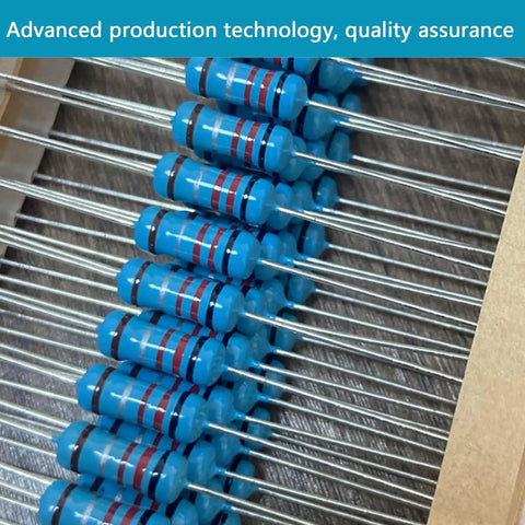 Blue metal film resistors with axial leads, 1/4W, 3120-piece assorted values kit