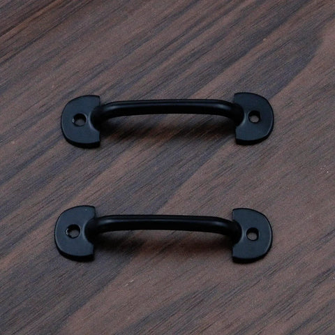 Mini Cabinet Hardware Handle Pulls Black Finish 2 Inch Hole Centers 50mm With Two Mounting Holes Zinc Alloy Pack Of 16 Screws Included
