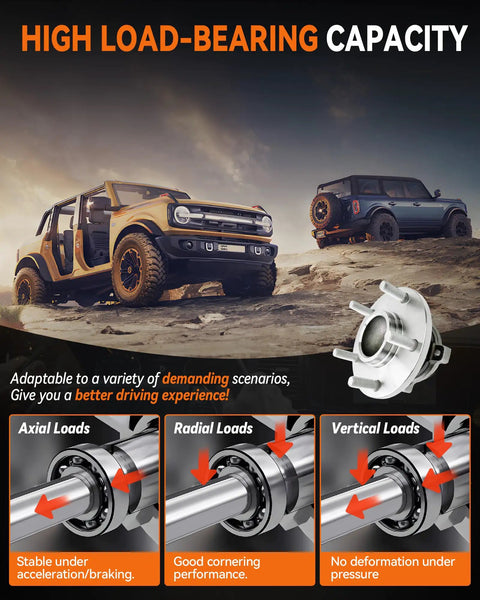 2 Pack Rear Wheel Bearing Hub Assembly 512347 For Mazda 3 2004 To 2013 And Mazda 5 2006 To 2010 2012 To 2017 5 Lug With ABS