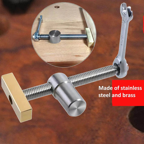 Two Pack Bench Dog Clamps For 20mm Holes Adjustable Desktop Vise Clips For Woodworking Benches DIY Joinery Tool Silver