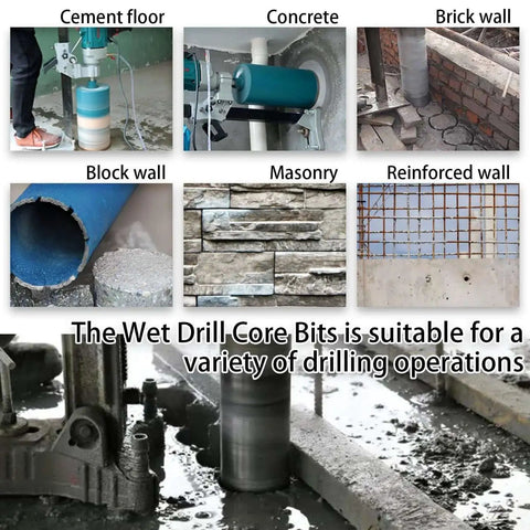 Heavy Duty Two And A Half Inch Diamond Core Drill Bit With One And A Quarter Inch Seven Thread for concrete and masonry drilling.