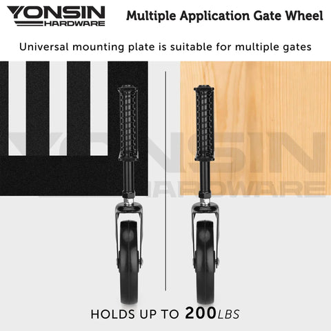 5-Inch Heavy Duty Spring Loaded Gate Caster With 360-Degree Swivel For Wooden Gates And Fences, Anti Sag Gate Kit