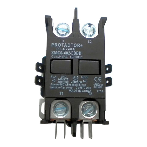 Two Pole 40 Amp Contactor With 24 Volt Coil Direct Replacement For Rheem Ruud Weatherking 42-42139-13 front view