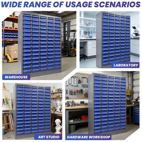 75 Drawer Nut And Bolt Storage Organizer in warehouse, laboratory, art studio, and hardware workshop