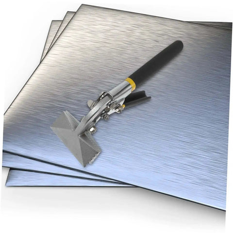 3 Inch Hand Seamer Sheet Metal Bending Tool with Anti Slip Jaws and Locking Handle on metal sheets