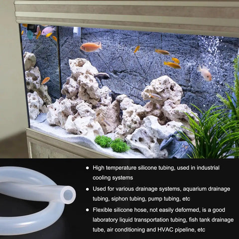 Crystal Clear Silicone Tubing 3.3 Ft Long 1.25 In ID By 1.5 In OD Heavy Duty Flexible High Temp Siphon Pump Tubing in aquarium setup