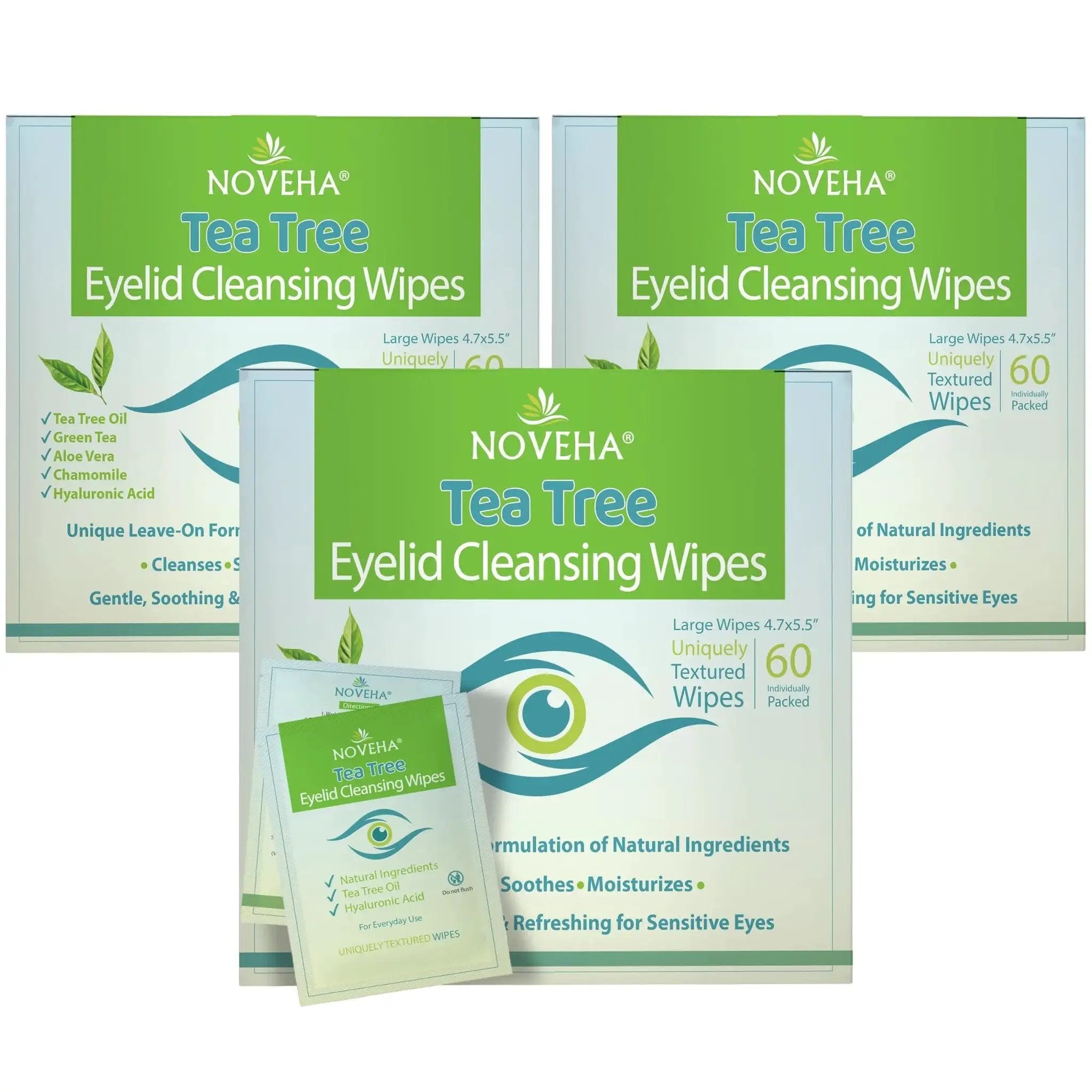 Tea Tree Oil Eyelid And Lash Wipes With Hyaluronic Aci...