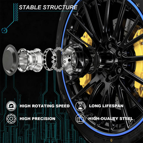 Exploded view of Front Wheel Bearing Hub Assembly Fits Audi A3 Quattro TT Q3 And VW Group Cars 5 Lug With ABS components.