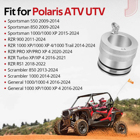 44mm Front And Rear Wheel Bearing Greaser Tool Aluminum For Polaris ATV And UTV Models Including RZR 900 1000 XP, product specs