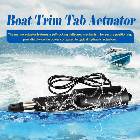 12V Boat Trim Tab Actuator With Two And A Quarter Inch Stroke OE Replacement 15054-001 marine actuator in ocean environment