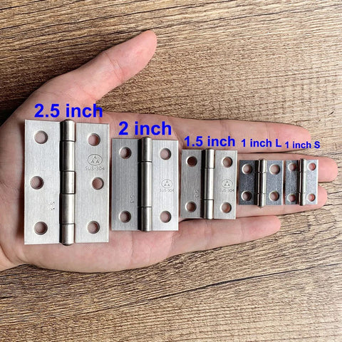 Adiyer 10pcs stainless steel folding butt hinges, mixed sizes (2.5in, 2in, 1.5in, 1in) for wooden jewelry box lids
