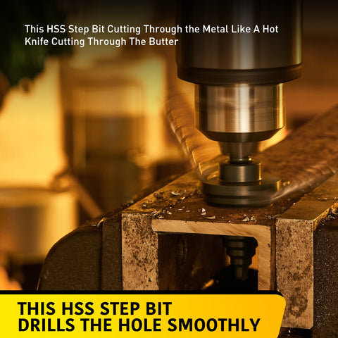 10 Size Step Drill Bit Set For Metal Sheets From One Quarter Inch To One And Three Eighths Inch HSS Titanium Coated Cone Bits For Hole Drilling And Cutting Multi Size Unibit By Anfrere drilling metal