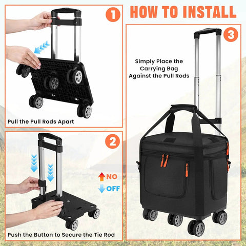 Installation steps for Carrying Case With Wheels For Portable Power Station Explorer 1000 V2 Padded Travel Bag