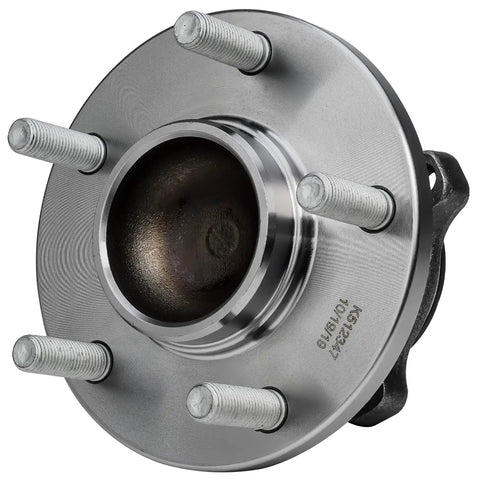Front view of Pair Rear Wheel Bearing Hubs Assembly For 2004-2013 Mazda 3, 2009-2013 Mazda 3 Sport, 2006-2017 Mazda 5 With ABS, 5 Lug
