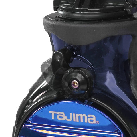 Close-up of Chalk Line Box with ultra-thin 0.5mm line and jam-free performance, featuring ABS case and five-gear quick retrieval.
