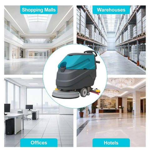 Powerful Walk Behind Floor Scrubber Polisher Dryer That Dries Floors Fast, 22 Inch Cleaning Width in commercial spaces