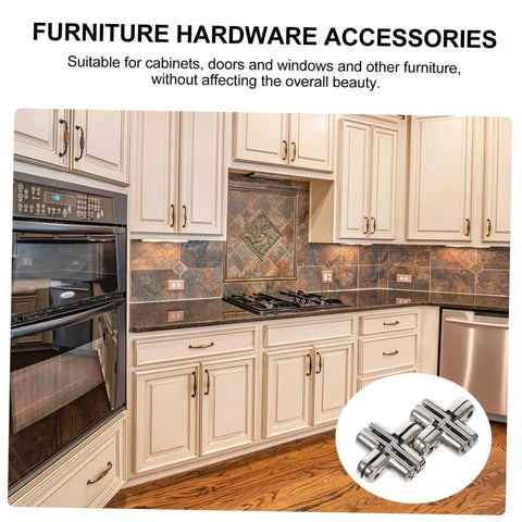 Hidden Zinc Alloy Cabinet Door Hinges 2 Piece Set Thick Design Heavy Duty For Furniture Repair Wardrobes And Folding Tables