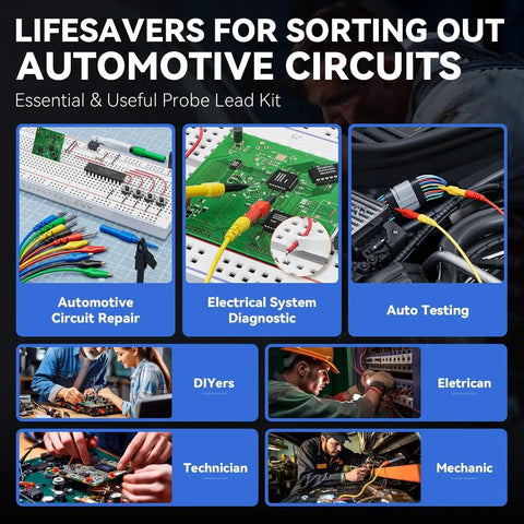 Pro Grade Automotive Power Circuit Probe Tester Upgrade Kit With 30 Back Probe Leads 12 24V Short and Open Circuit Finder grid