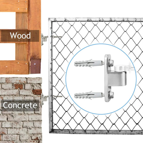 Heavy-Duty 304 Stainless Steel Gate Hinges Kit With Screws and Plugs for wood or concrete fence installation