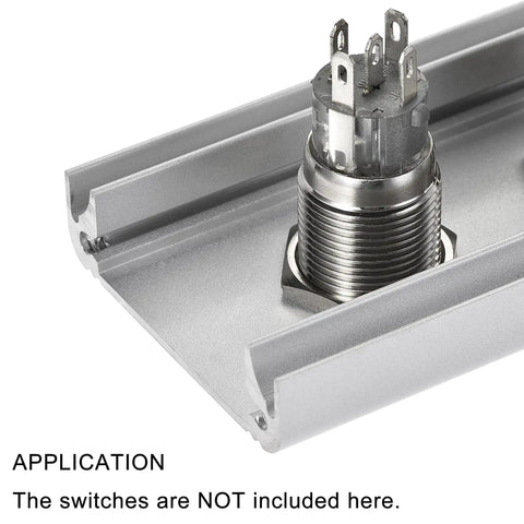 Close-up of Three Hole 16mm Aluminum Switch Button Station Box with PG7 Cable Gland, showing mounting base and insertion point without switches.