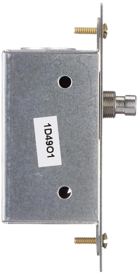 Side view of 3 Amp 125 Volt Doorjamb Switch With Jamb Box For Single Pole Circuits Brass Finish Momentary Commercial Grade