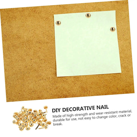 100 Pieces Paper Fasteners For Scrapbookers And DIYers, Tiny Nails Tacks Decorative Pins attached to paper on a board