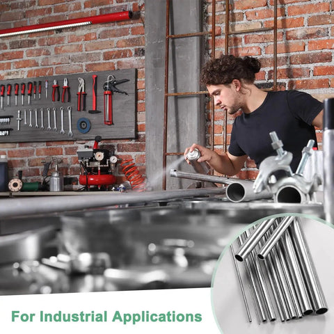 Pro Grade 304 Stainless Steel Tube Set, 300mm Length, Seamless, Six Diameters for Industrial Applications in Workshop Setting