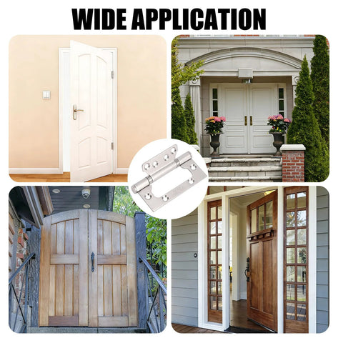 Door hinges, 3-pack non-mortise, stainless steel, 4x3 in, silver.